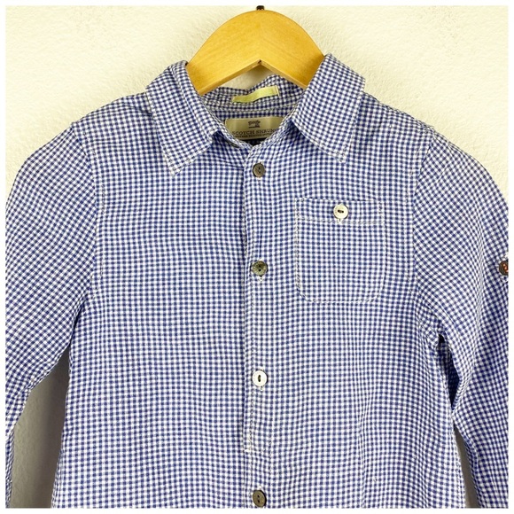 Scotch Shrunk‎ Blue & White Plaid Button Down Size 4 - Picture 4 of 7